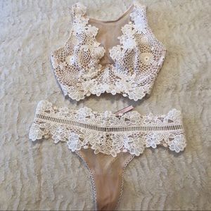 Victoria Secret white lace summer set 32C SMALL
